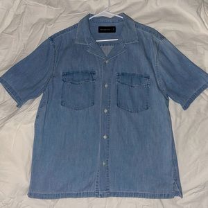Denim Button Down w/ revere collar